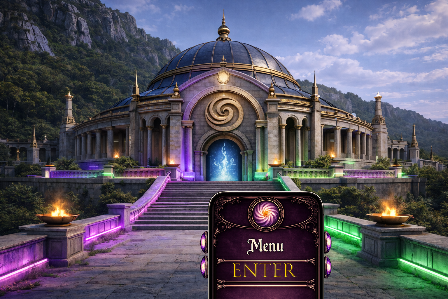 Temple of the Master with menu